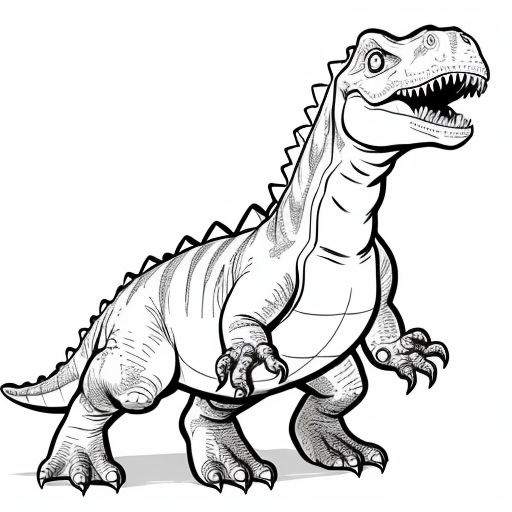 Dreamshaper prompt dinosaur for coloring book