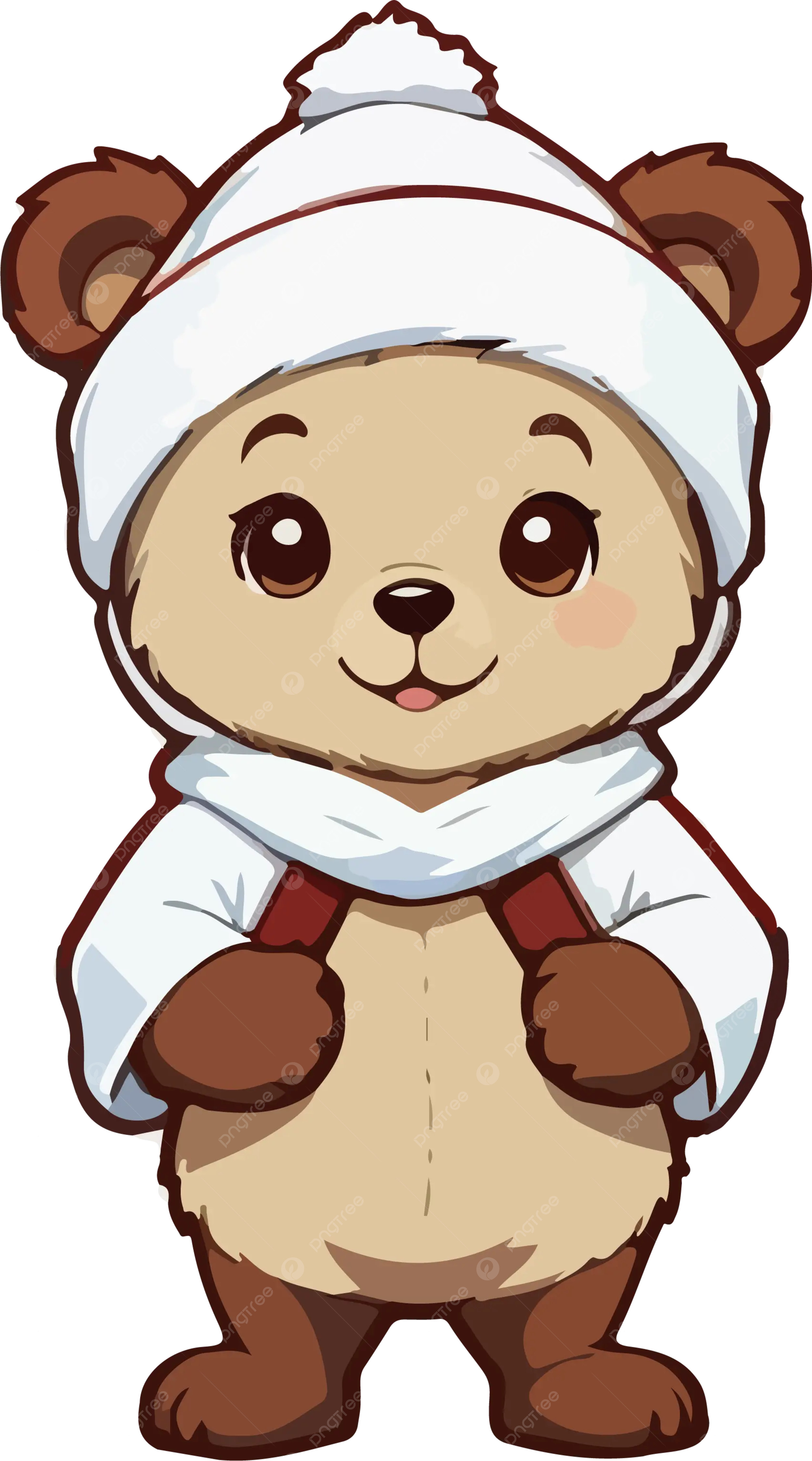 Christmas bear png vector psd and clipart with transparent background for free download