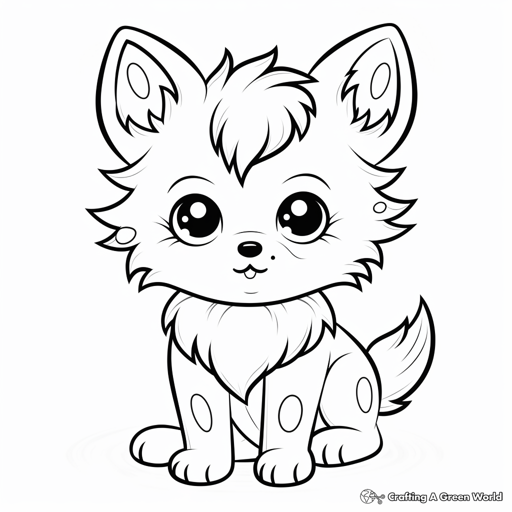 Chibi wolf coloring pages