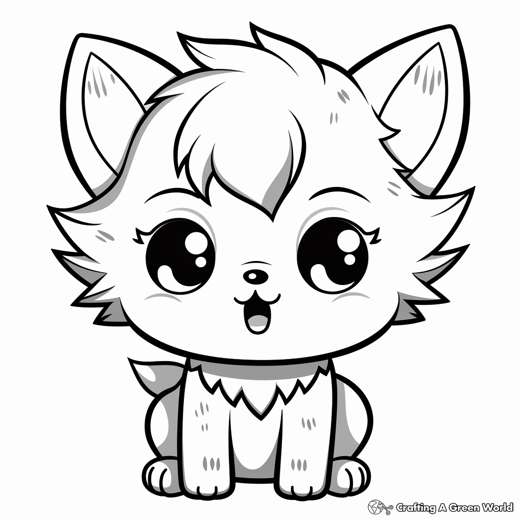 Chibi wolf coloring pages