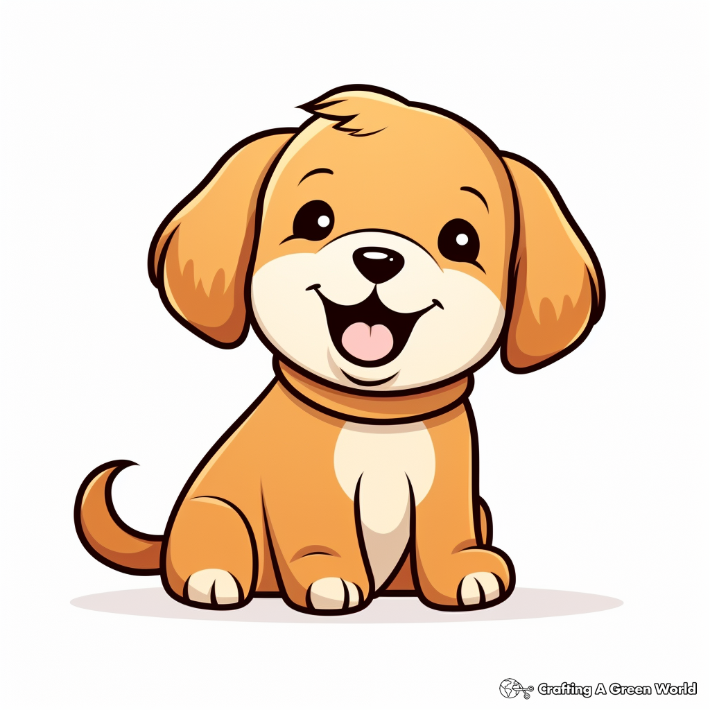 Kawaii puppy coloring pages