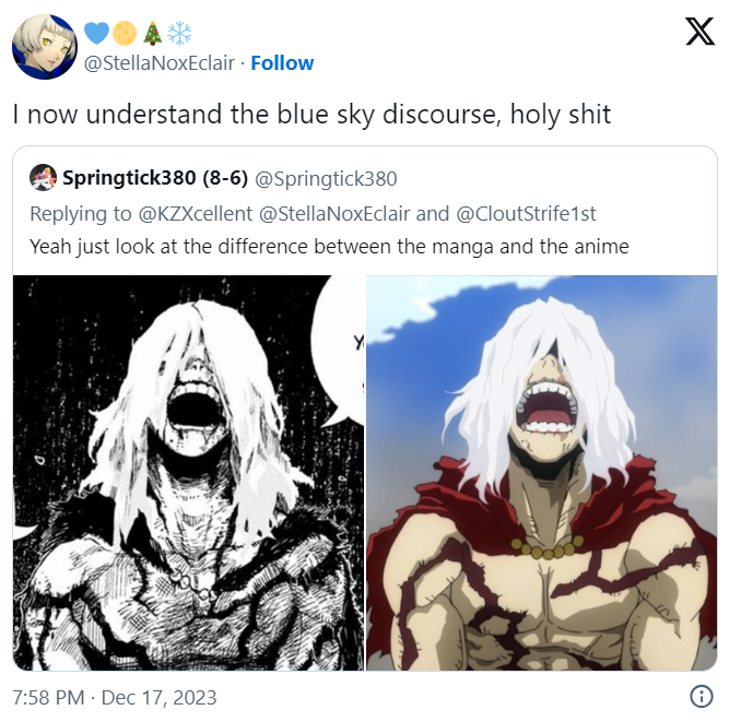 Blue sky discourse mha blue sky discourse my hero academia blue sky debate know your meme