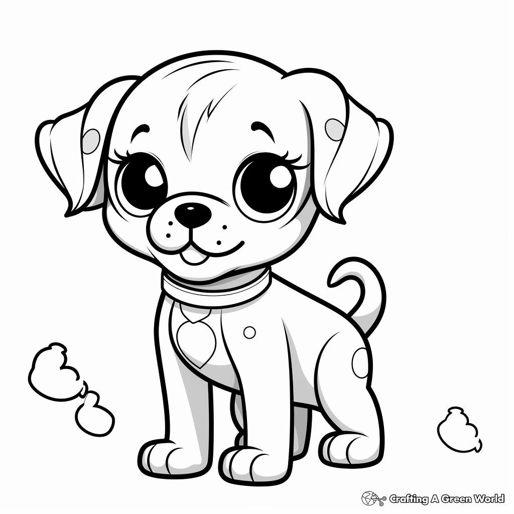 Kawaii puppy coloring pages