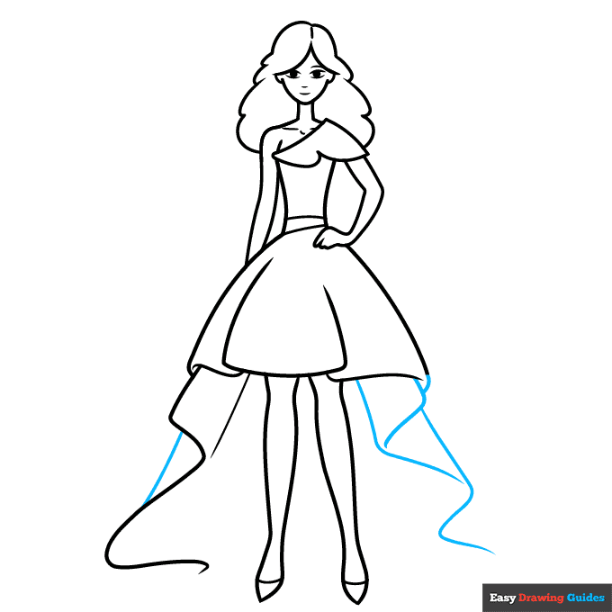 How to draw a dress design