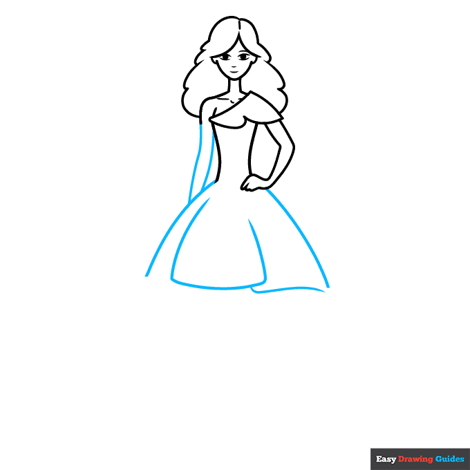 How to draw a dress design