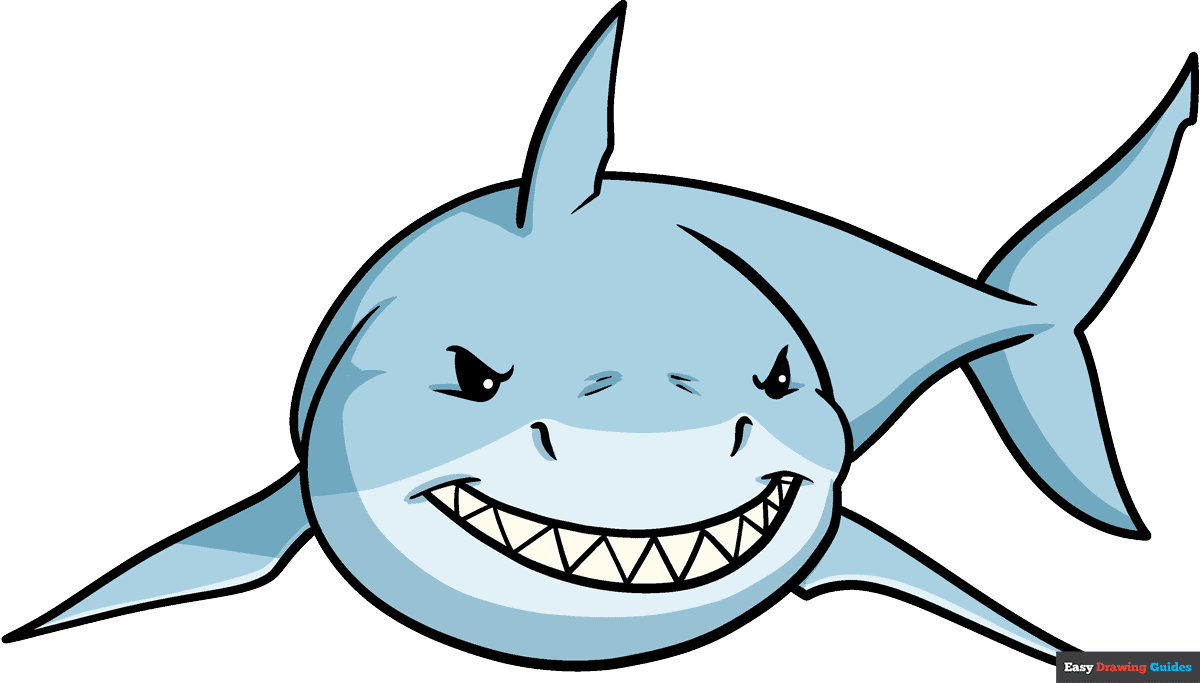 How to draw a cartoon shark