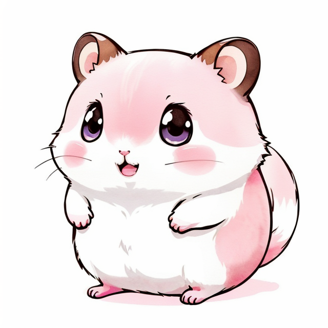 Hamster pink kawi digital drawing