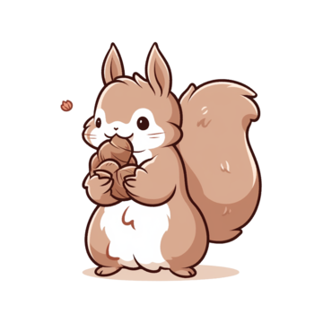 Squirrel cartoon png vector psd and clipart with transparent background for free download