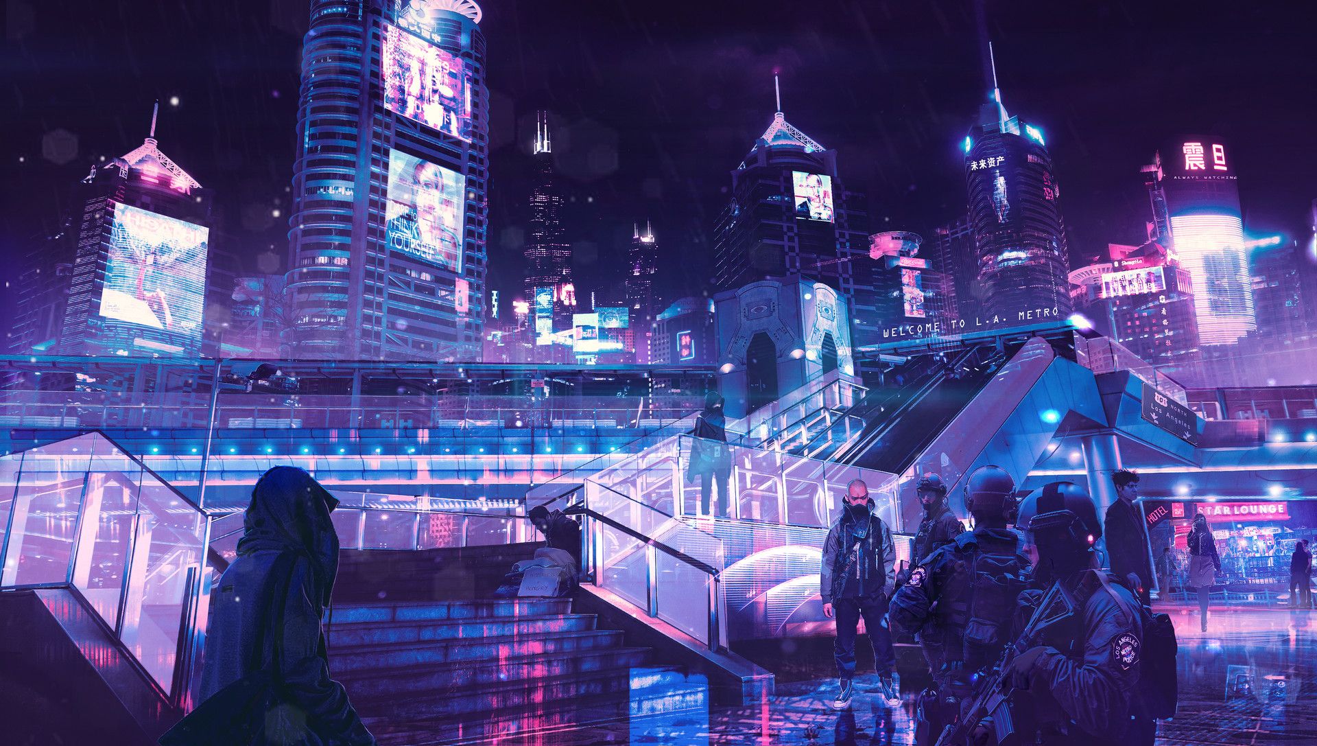 Neon city cyberpunk wallpapers
