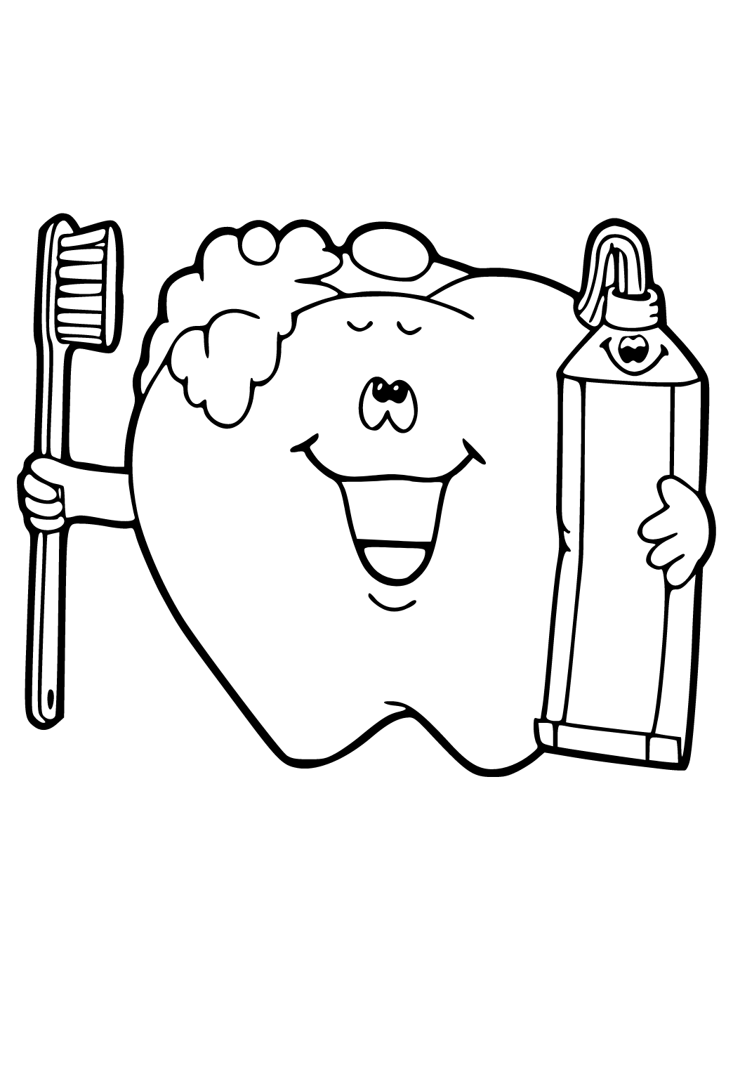 Dibujo e imagen dental pasta dental para colorear y imprimir gratis para adultos y niãos