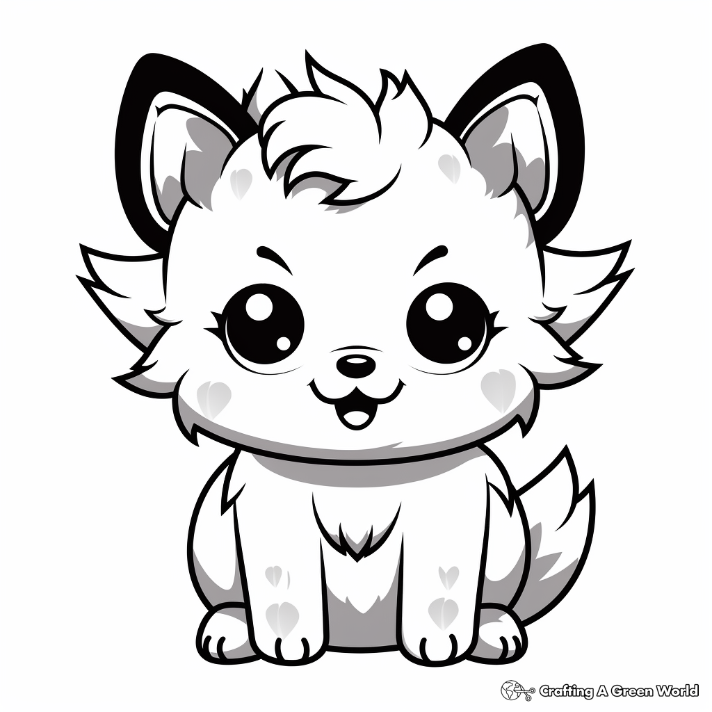 Chibi wolf coloring pages