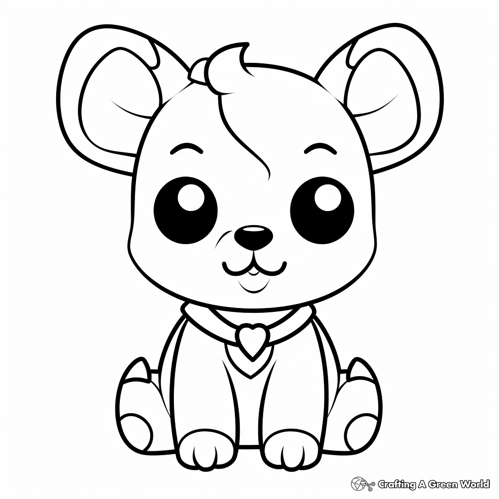 Kawaii puppy coloring pages