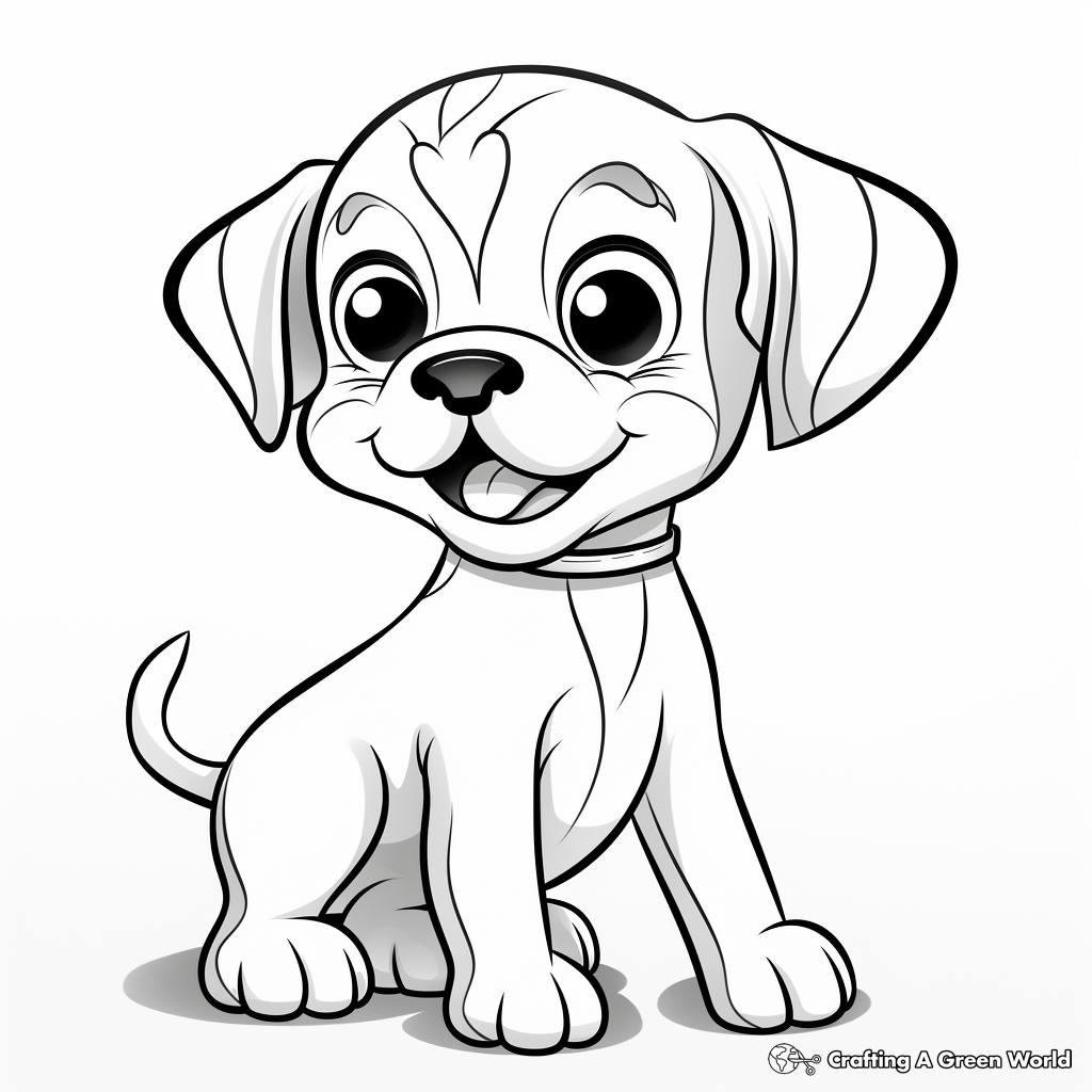 Kawaii puppy coloring pages