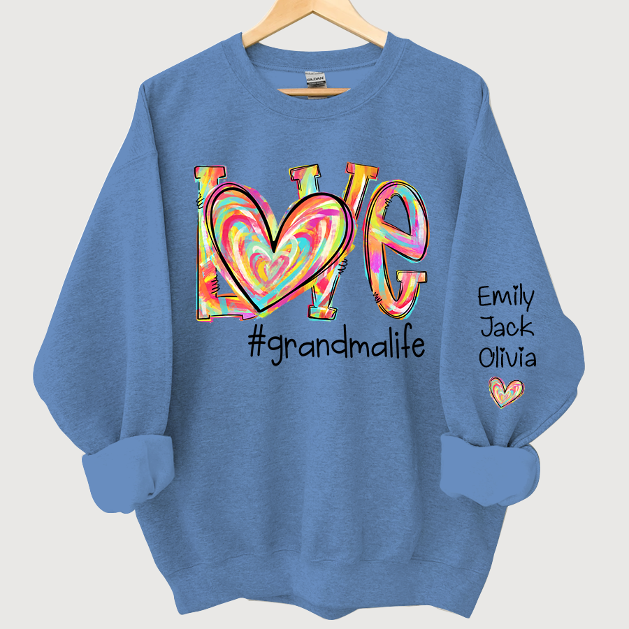 Lofaris custom love grandma life color clipart sweatshirt