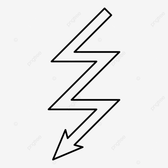 Flat style illustration vector png images lightning icon black color vector illustration flat style outline arrow impact bolt png image for free download