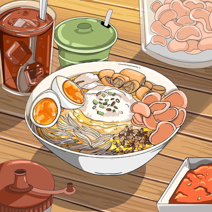 Download asian anime food ramen wallpaper