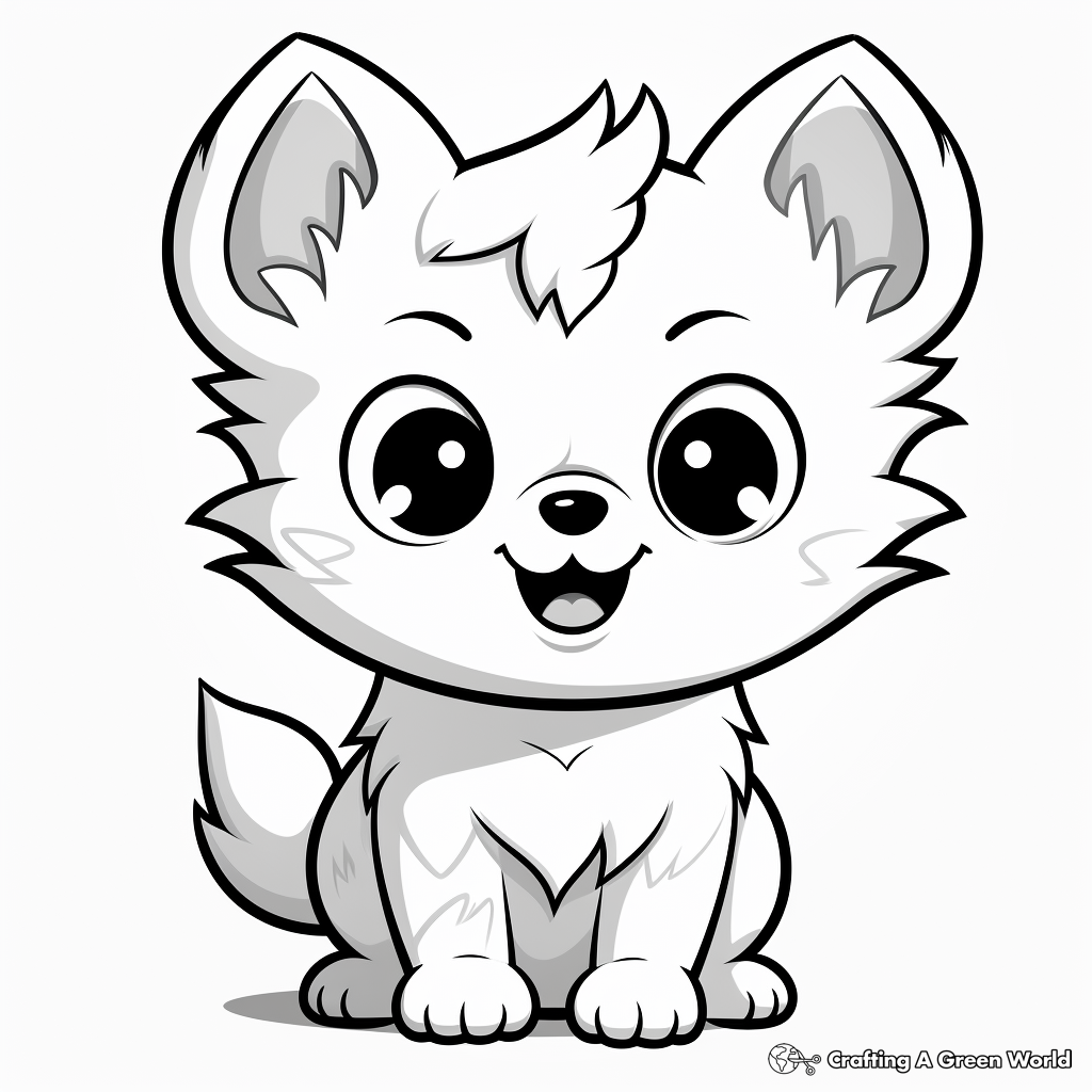 Chibi wolf coloring pages