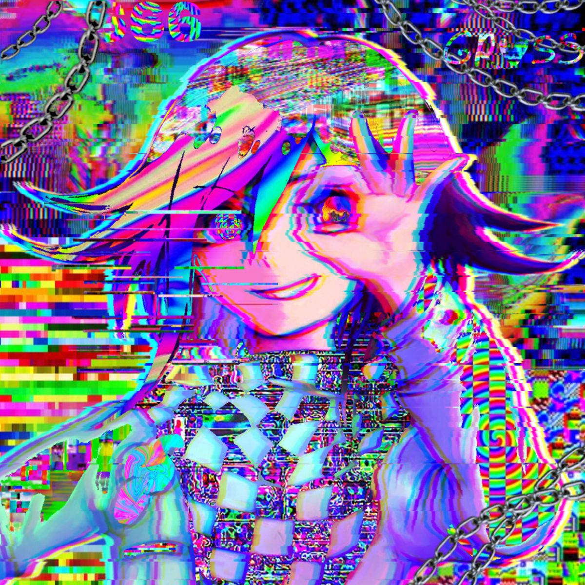 Download kidcore glitch anime girl wallpaper