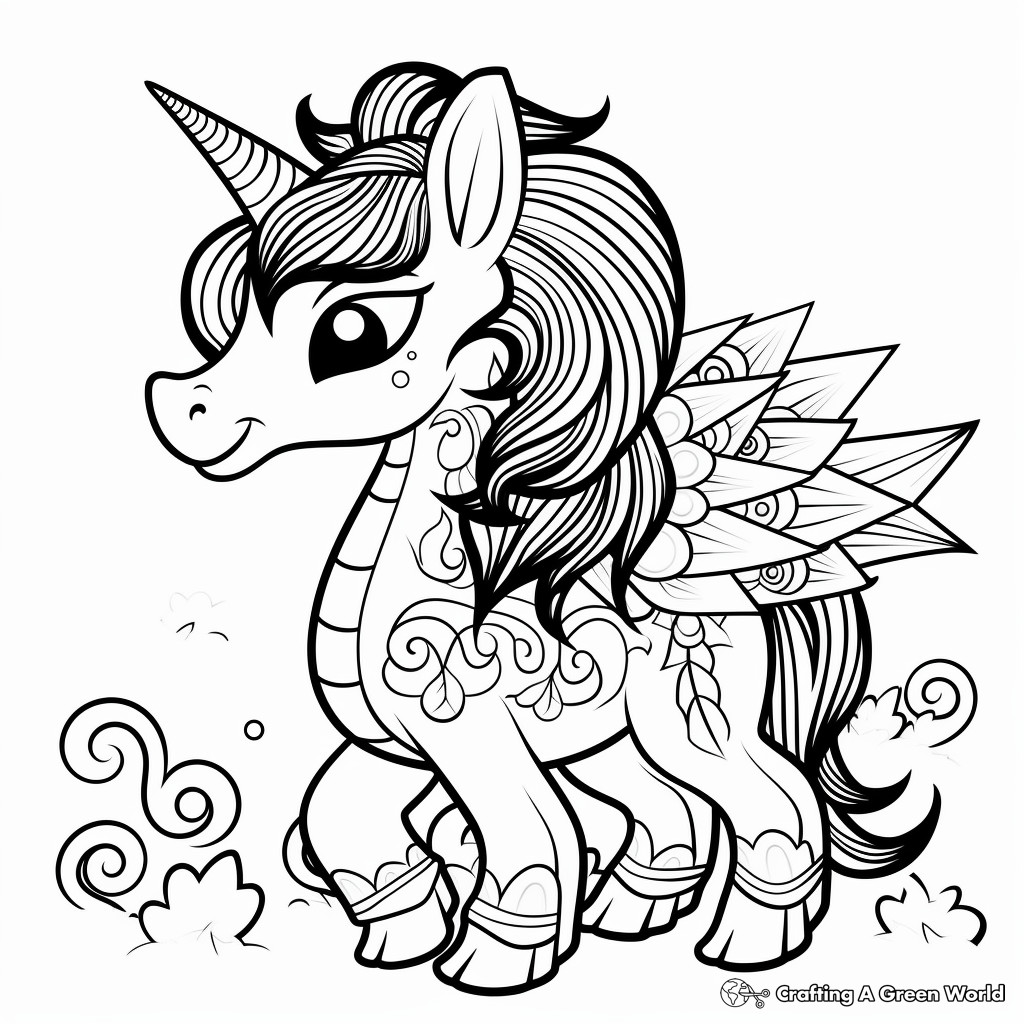 Unicorn dinosaur coloring pages