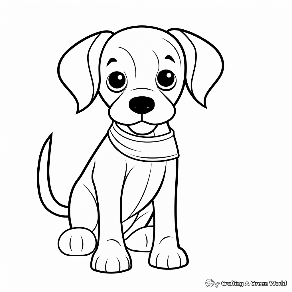 Kawaii puppy coloring pages