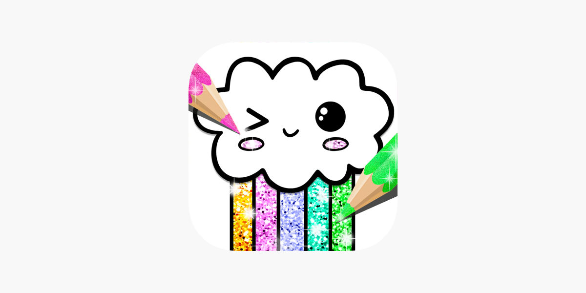 Kawaii coloring book glitter on the app store