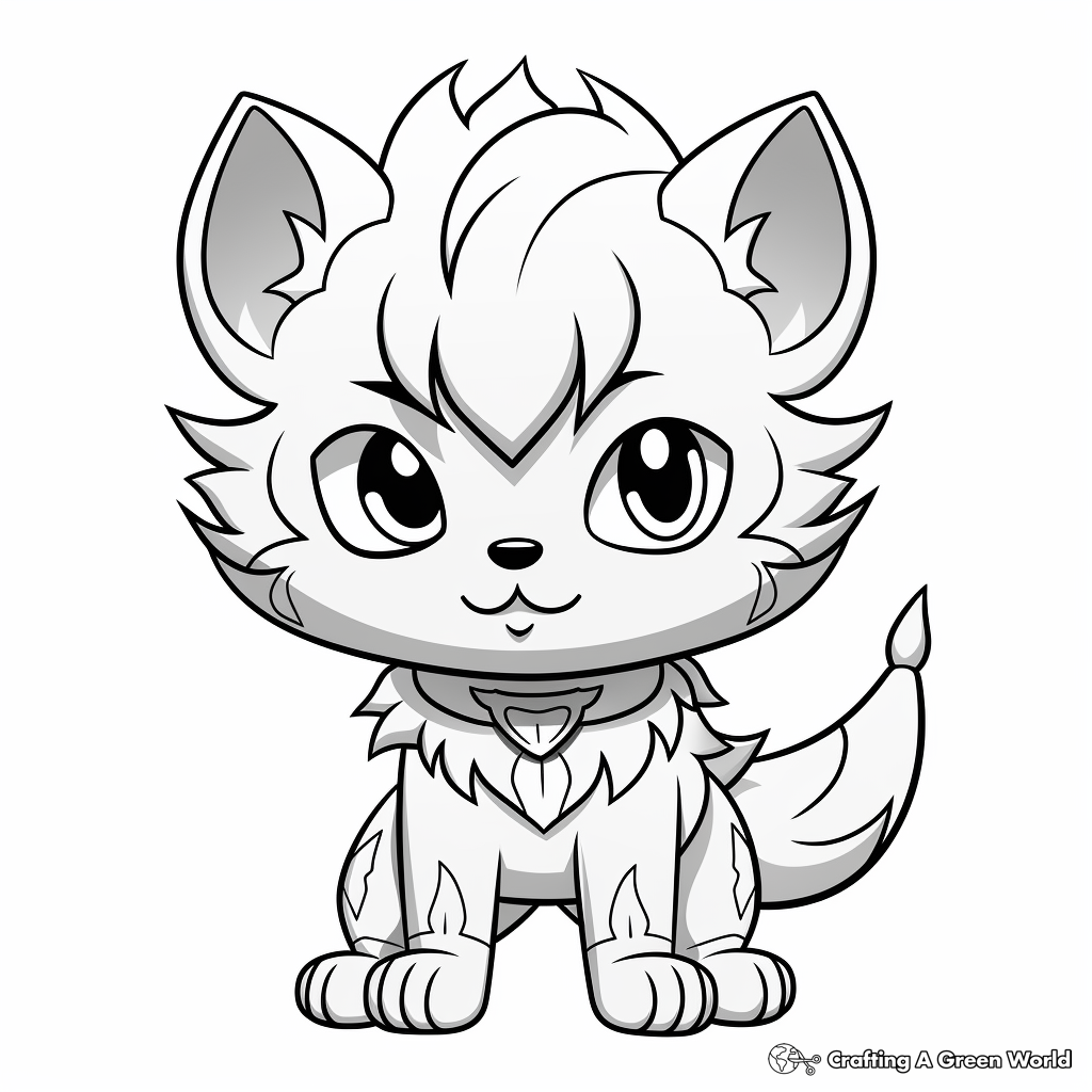 Chibi wolf coloring pages