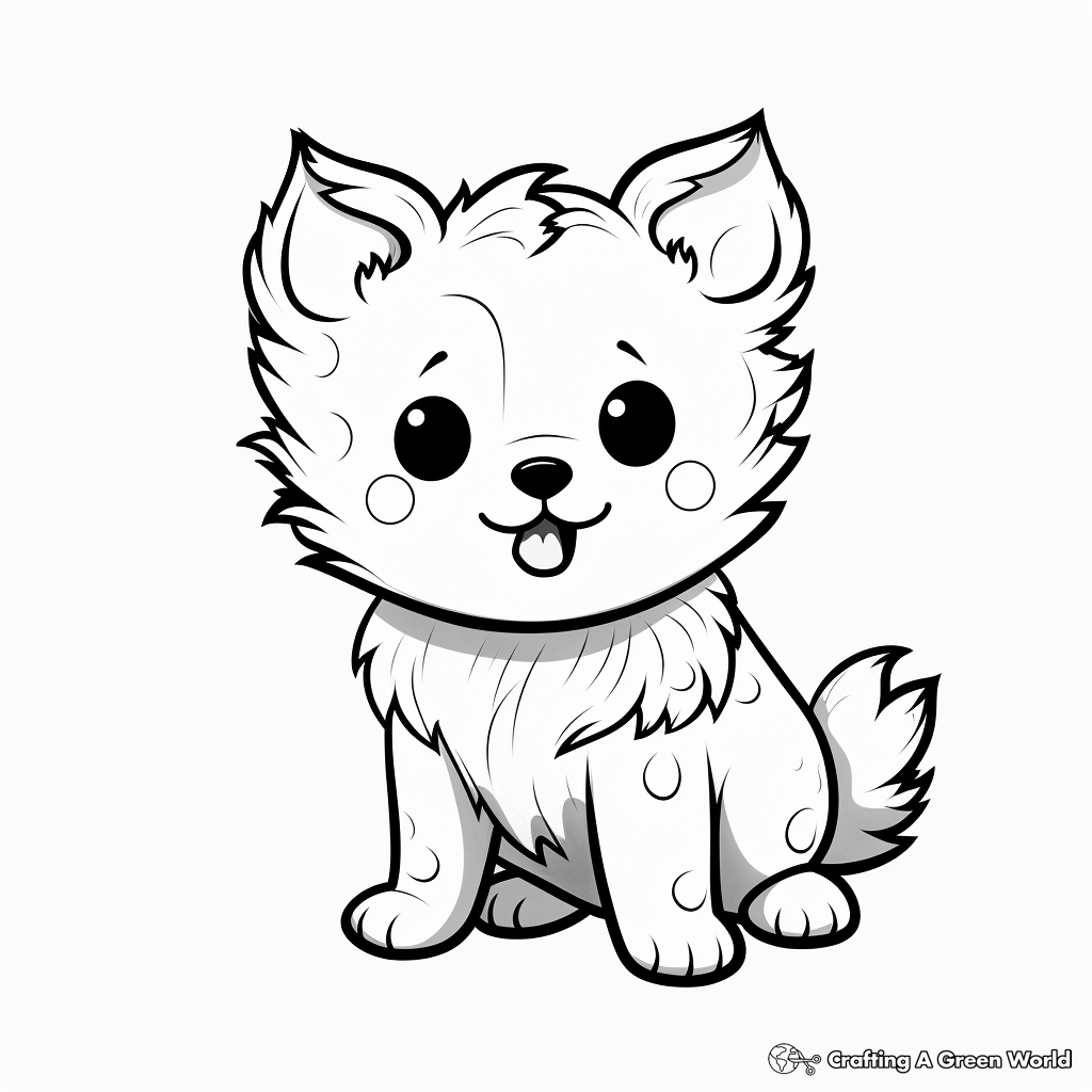 Kawaii puppy coloring pages