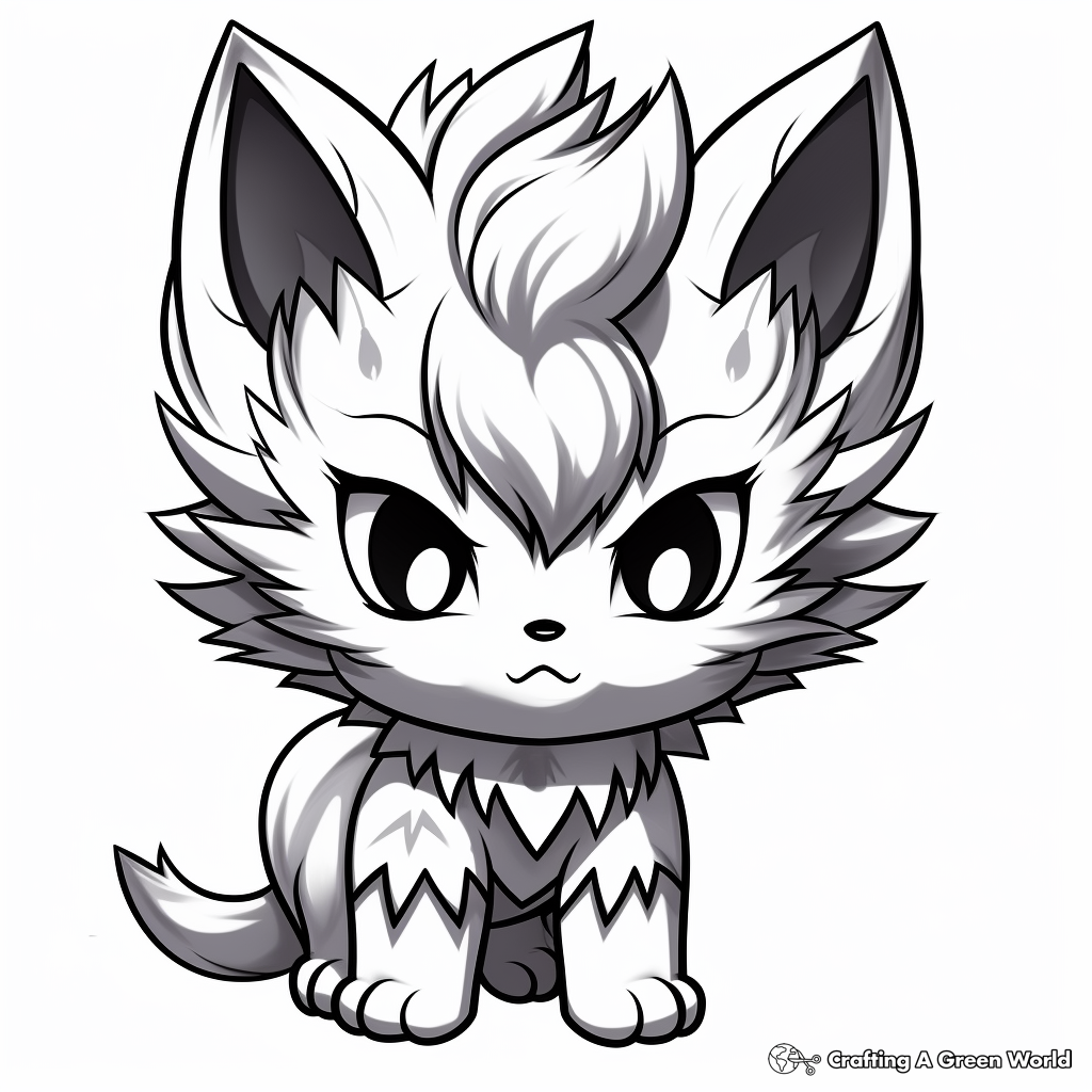 Chibi wolf coloring pages