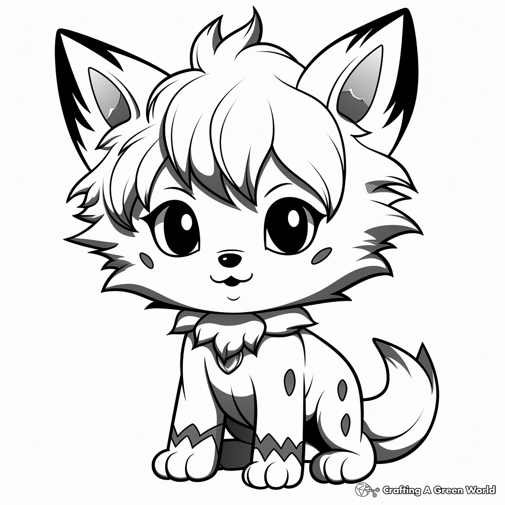 Chibi wolf coloring pages