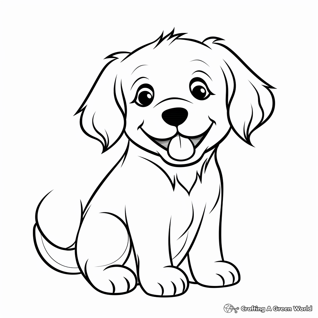 Kawaii puppy coloring pages