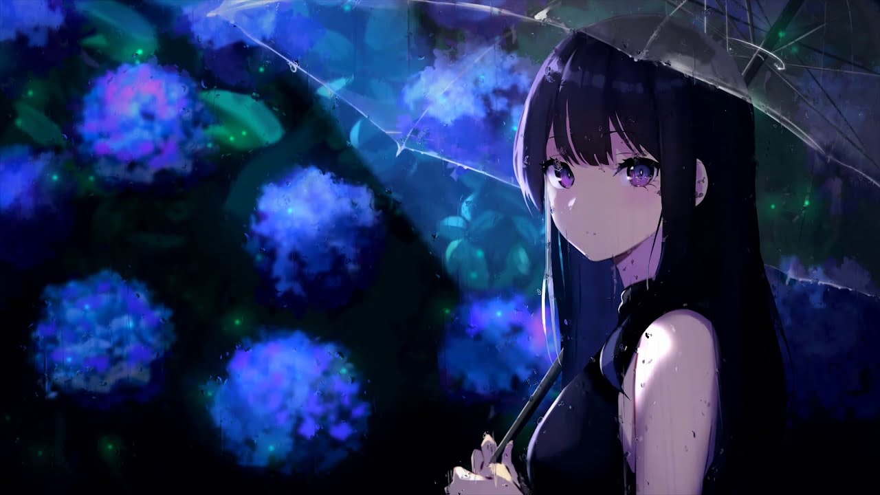 Anime rain girl wallpaper