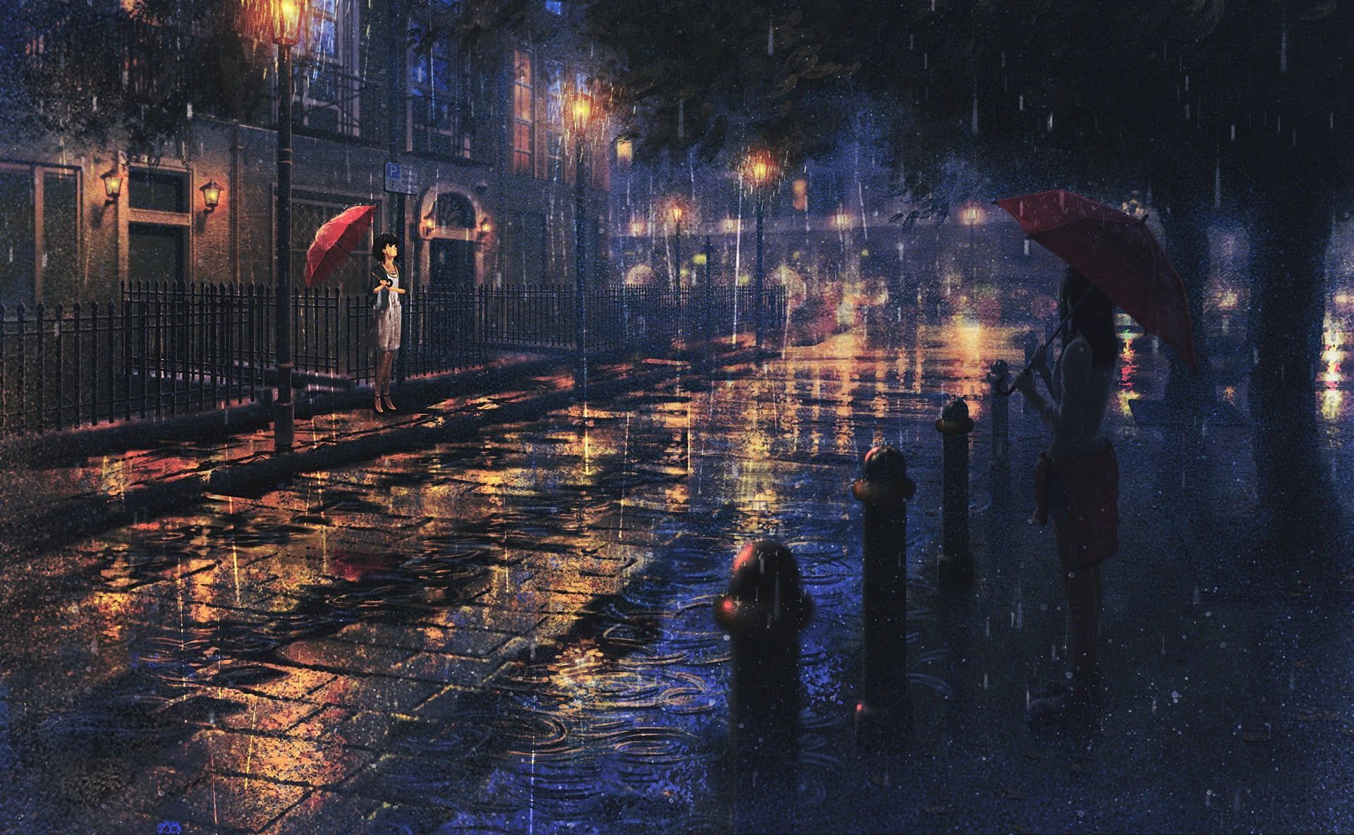 Anime rain desktop wallpapers