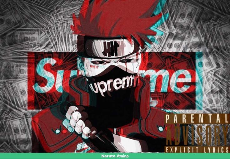 Supreme drip kakashi anime naruto wallpaper anime fanart