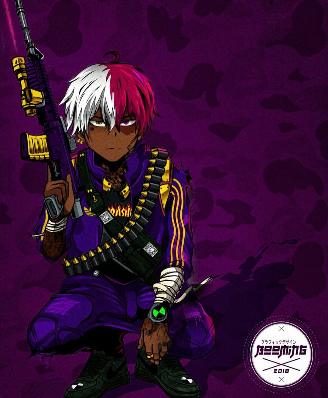 Anime supreme wallpapers black anime characters anime gangster black cartoon characters