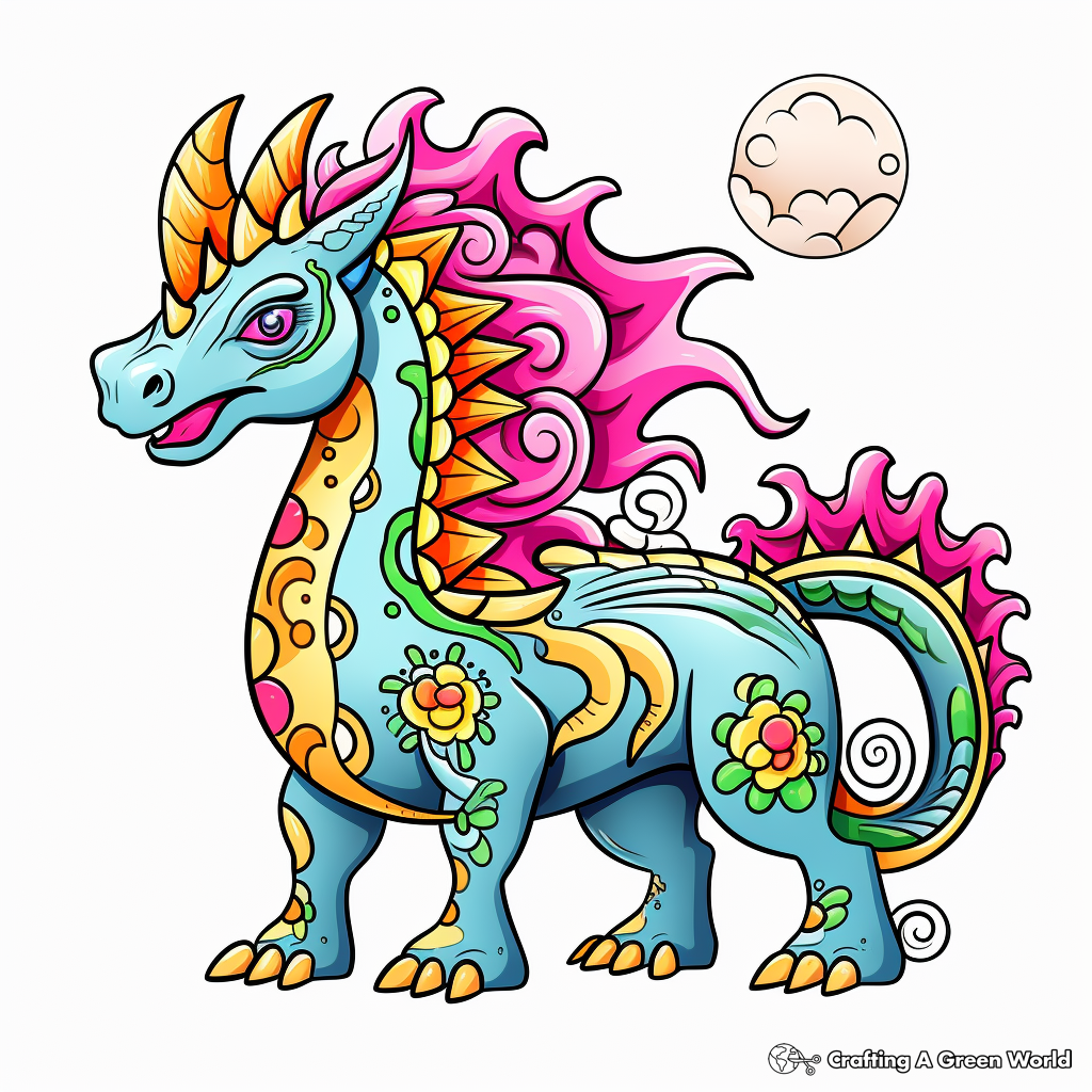 Unicorn dinosaur coloring pages