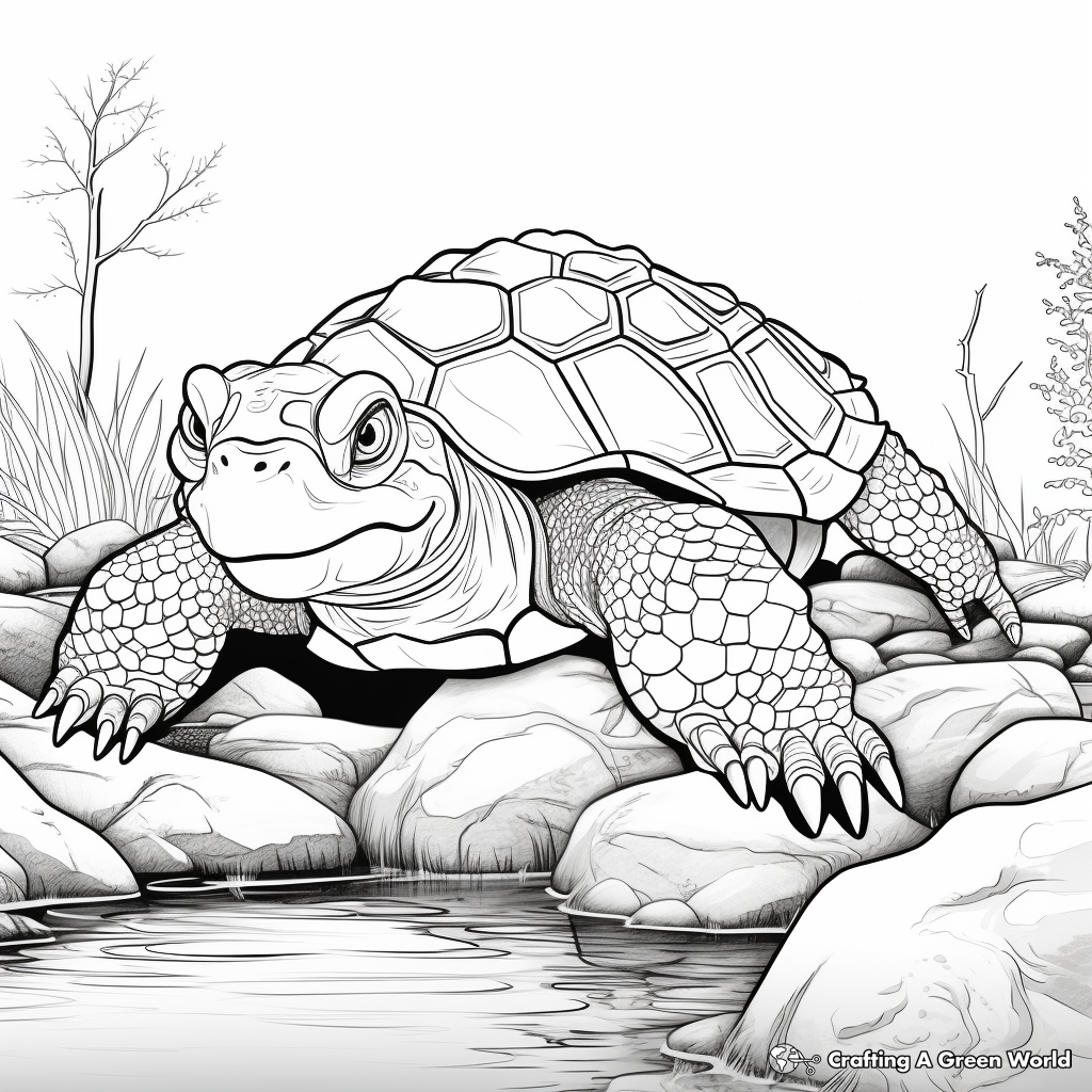 Alligator snapping turtle coloring pages