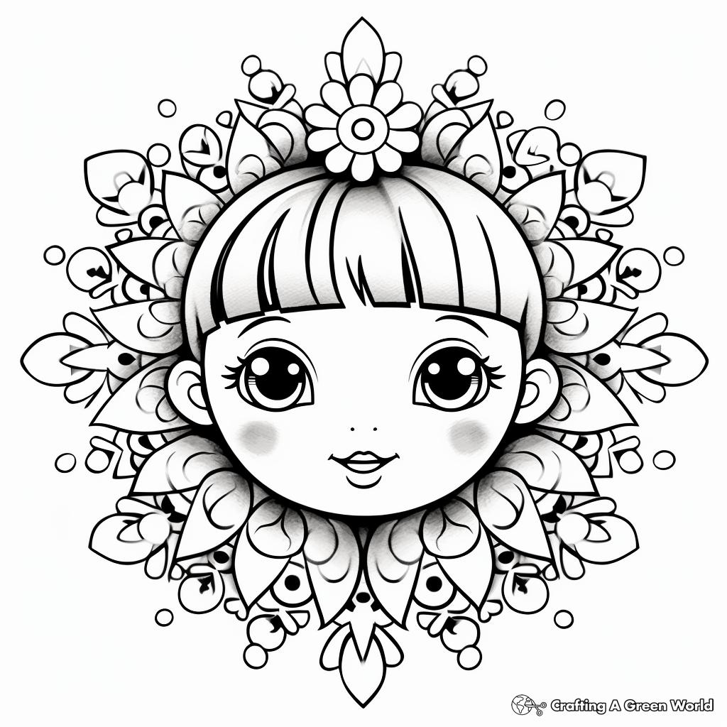 Girly mandala coloring pages