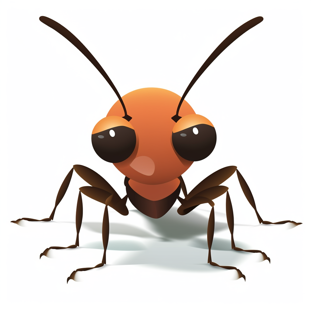 Cute ant aquatic style clipart white background