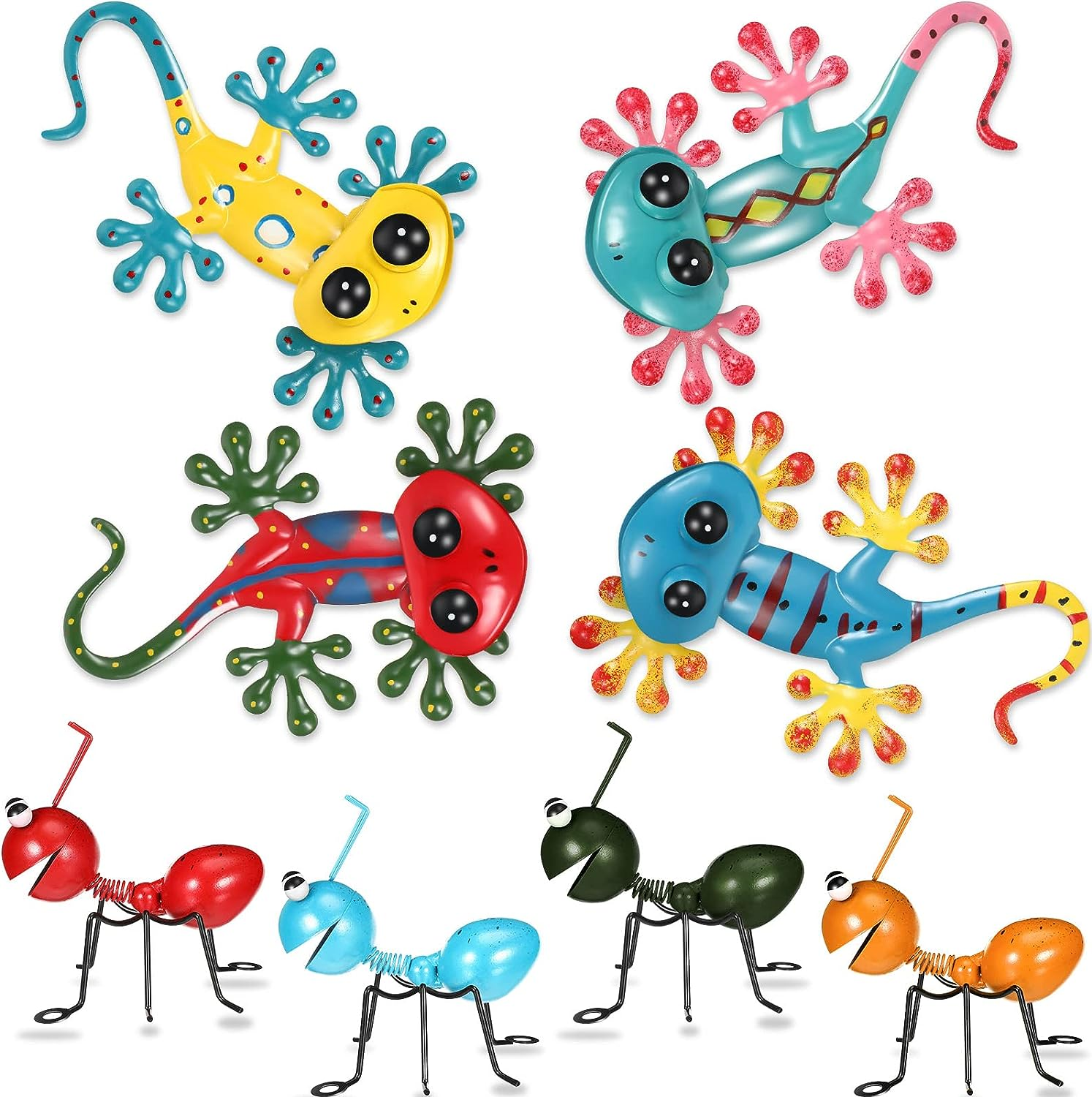 Pack metal yard art include metal gecko wall decor outdoor cute metal ants gar