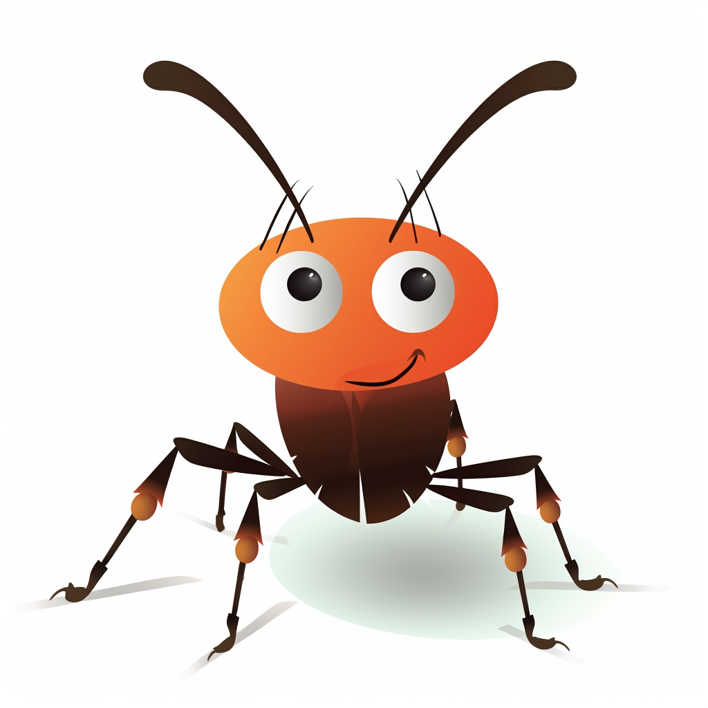 Cute ant aquatic style clipart white background