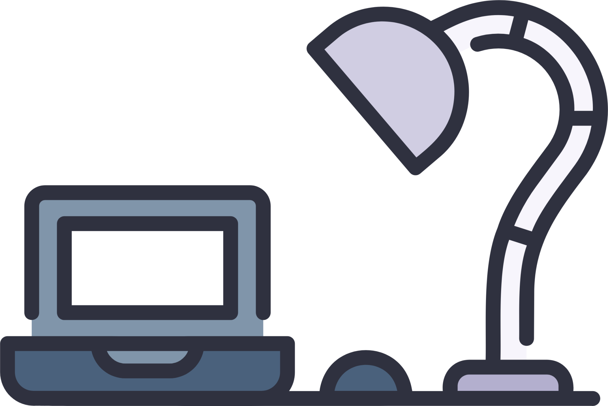 Laptop and lamp icon