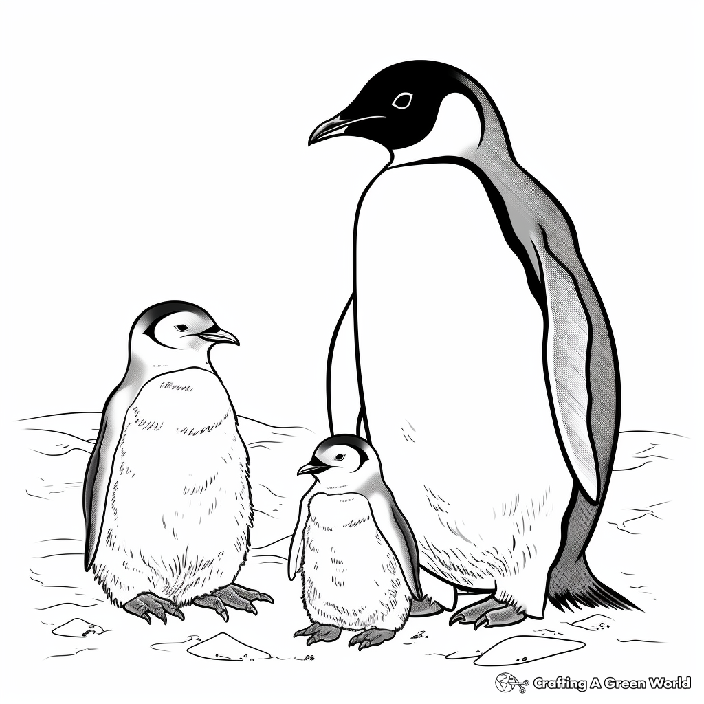 Emperor penguin coloring pages