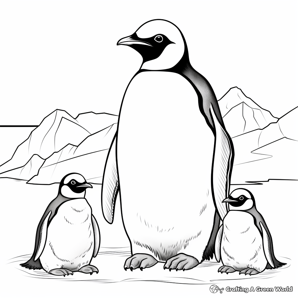 Emperor penguin coloring pages