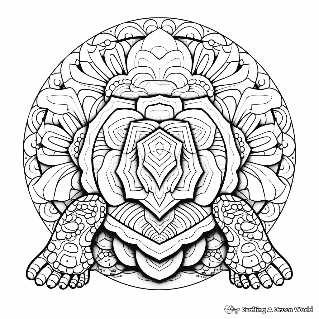 Turtle mandala coloring pages