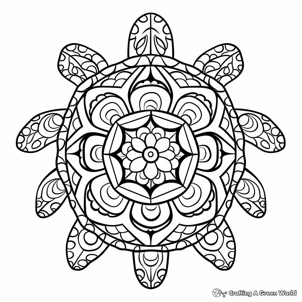 Turtle mandala coloring pages