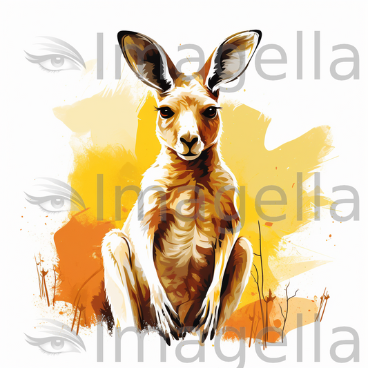 Kangaroo graphics in pastel colors art style k vector â