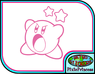 Kirby b nintendo vinyl sticker wall poster bedroom window laptop car bike decal