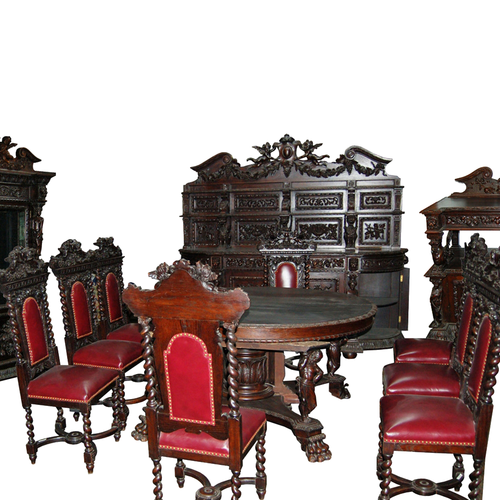 Rj horner piece renaissance revival dining set â oldunit