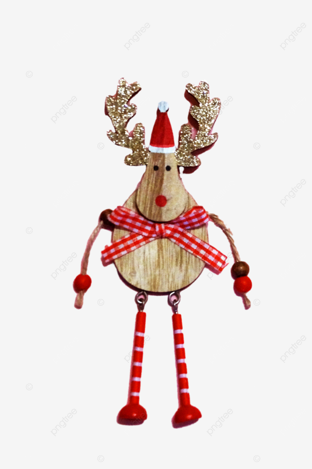 Santahatwearing wooden deer with glowing golden antlers against a pink christmas shinynew year elk png transparent image and clipart for free download