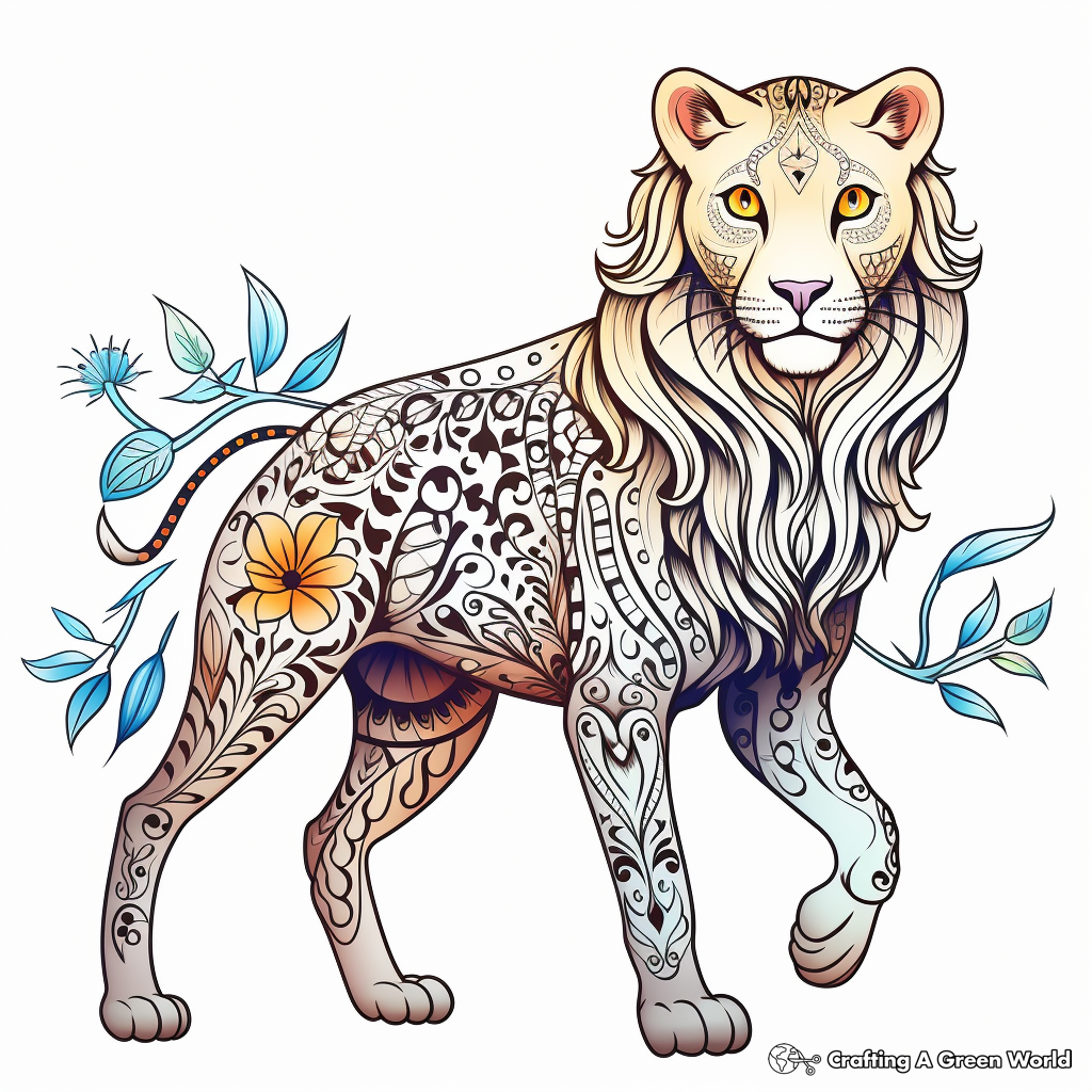 Unicorn cheetah coloring pages
